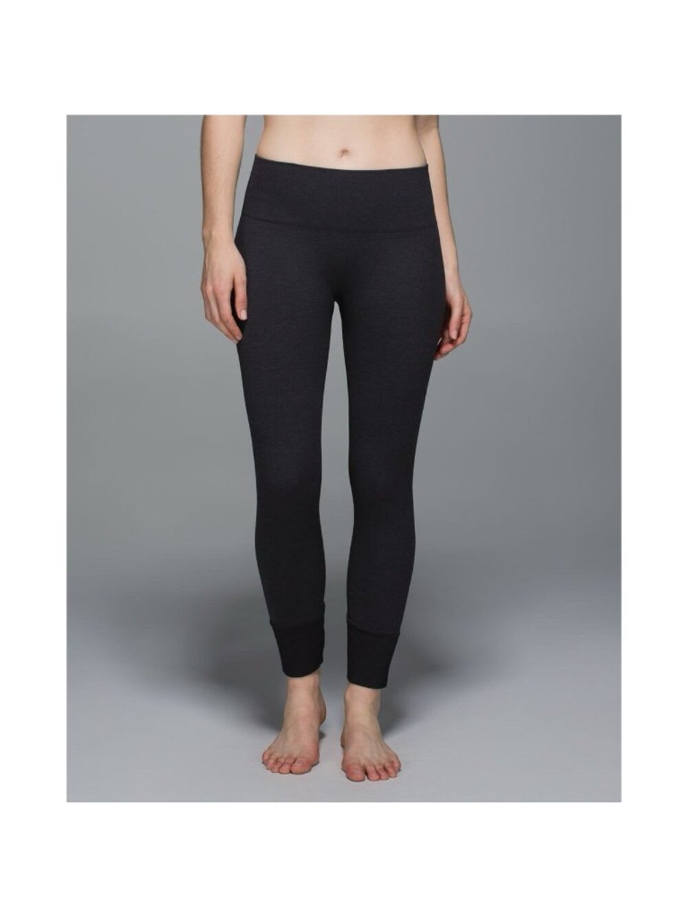 Lululemon Ebb to Street Legging 4 Heathered Black Seamless Mid Rise